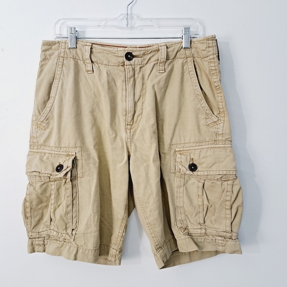 American Eagle Outfitters Y2K Khaki Cargo Shorts Size 32 - Picture 1 of 6